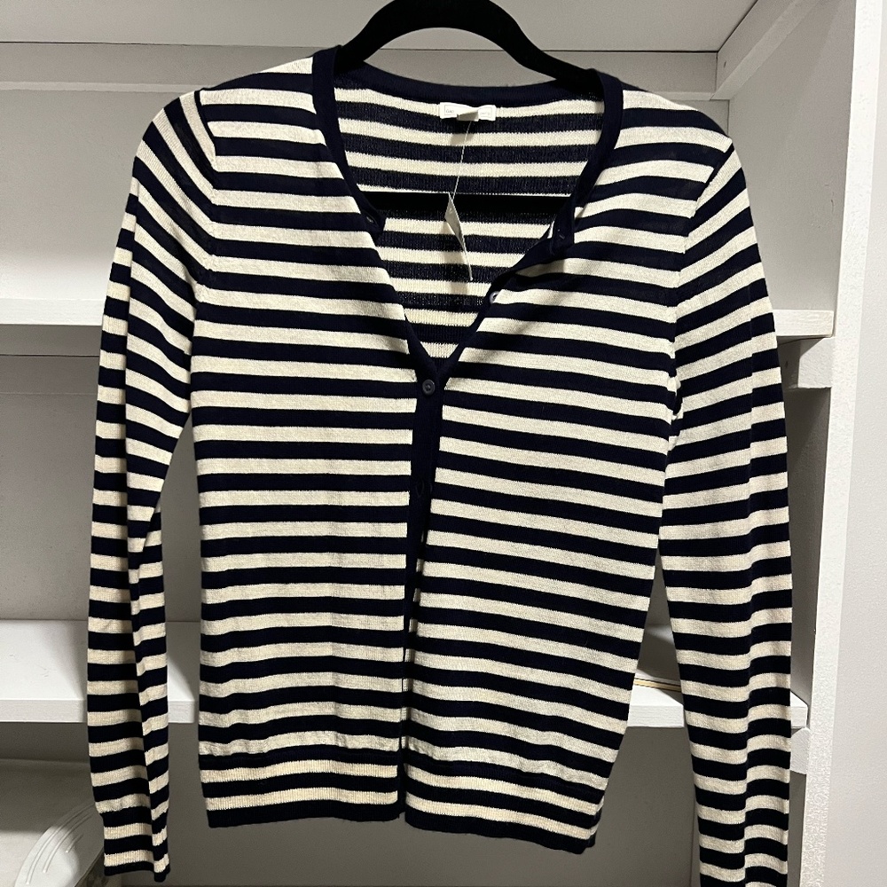 $5 Sweaters, Tops and Tees!!! Gap NWT b/w striped l/s cardigan XS